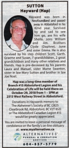 Hayward Sutton Obit auld